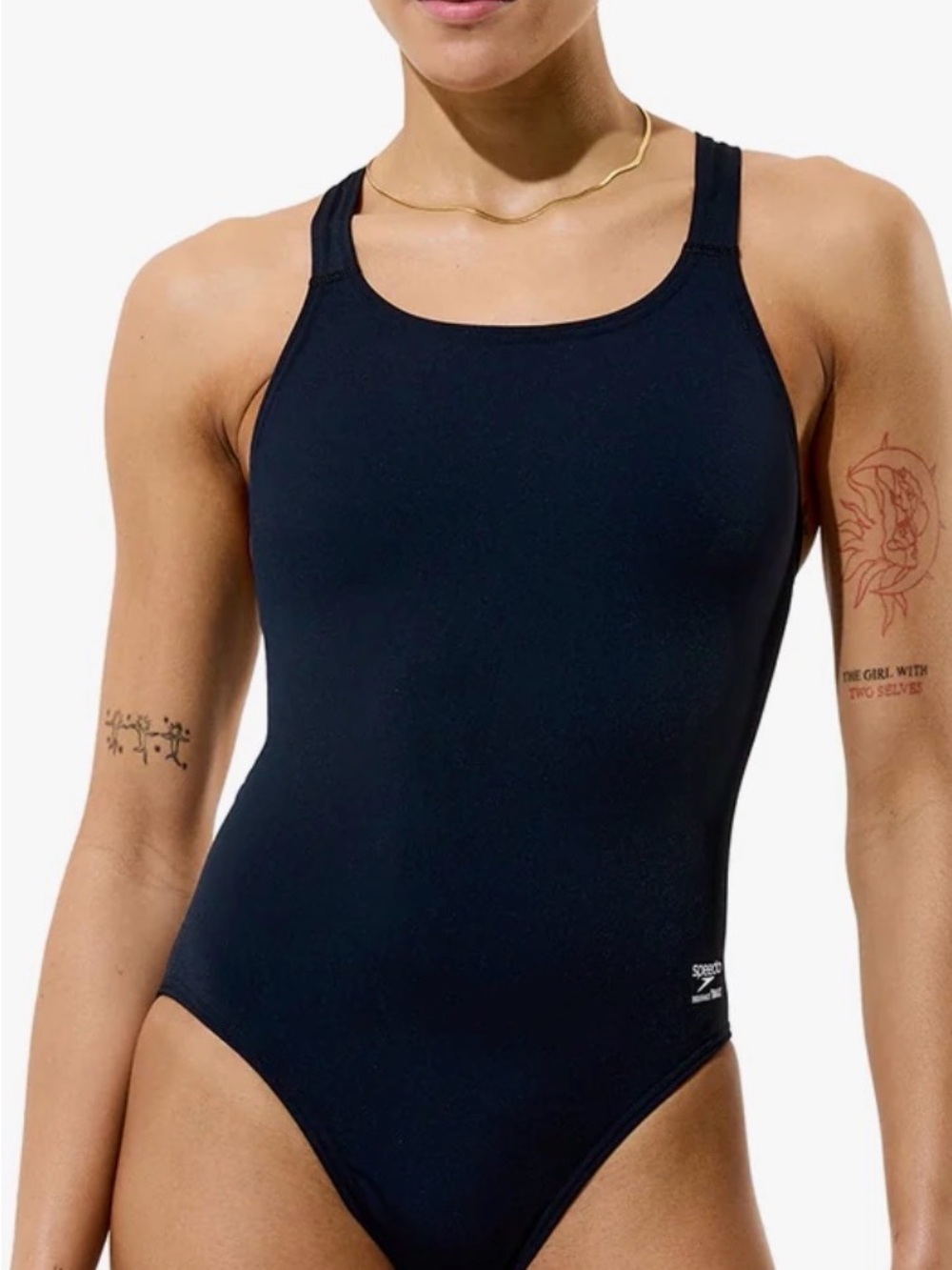 NWT Speedo Endurance Women's Team Black One-Piece Swimsuit Racerback